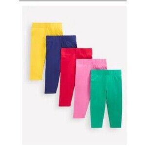 Mini boden girls rainbow cropped leggings 5 pack size 8-9Y NEW with tags